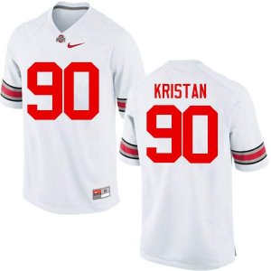 NCAA Ohio State Buckeyes Men's #90 Bryan Kristan White Nike Football College Jersey GVG5545QO